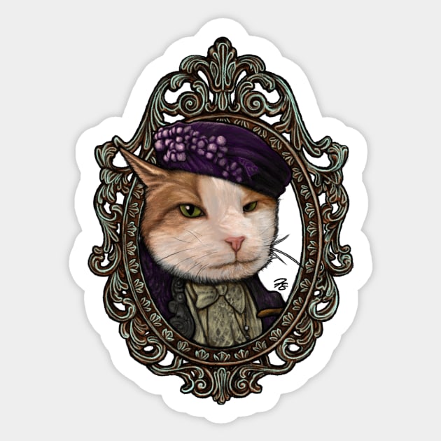 Cat Cameo: The Dowager Countess, Rosie Sticker by FreyStrandDraws